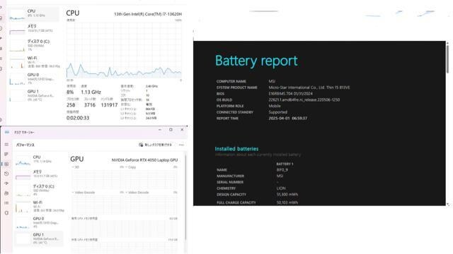 Q[~Om[g MSI Thin 15 B13VE i7-13620H 32GB RTX4050 SSD 1TB  PC{/Ӌ@ 