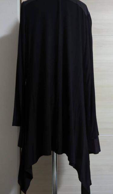 【大きいサイズ】 イーセンセーション エイココンドウ 変形 チュニック 黒 42 E-clat エイココンドウ コーデュロイ ニット 切り替え
