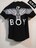 特価★品薄★男女兼用美品boyTシャツブラックビッグプリントロゴ人気大活躍素敵半袖オシャレ涼し柔らか