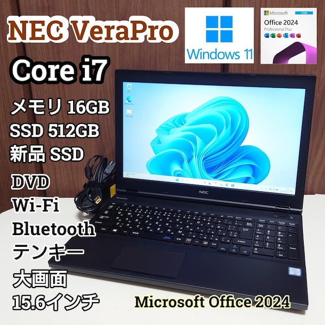 NEC VersaPro Corei7 16GB SSD512GB DVD Windows11 Office2024   PC{/Ӌ@ 