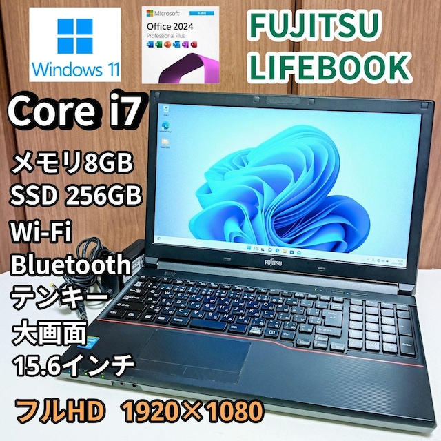 FUJITSU LIFEBOOK Corei7 8GB SSD256GB Windows11 Excel Word   PC{/Ӌ@ 