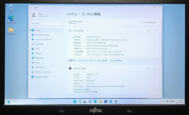 FUJITSU LIFEBOOK Corei7 8GB SSD256GB Windows11 Excel Word  PC{/Ӌ@ 