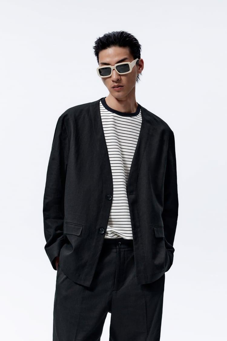 ☆ZARA ザラ コットン リネン ブレザー ジャケット/メンズ/S