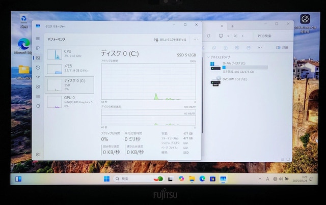 FUJITSU LIFEBOOK Corei5 12GB SSD512GB Windows11 m[gp\R tHD  PC{/Ӌ@ 