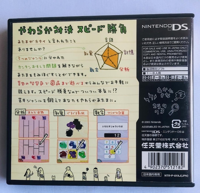 炩܏m@DS@soft head cram school@Yawaraka@Atama Jyuku  Q[{/\tg 