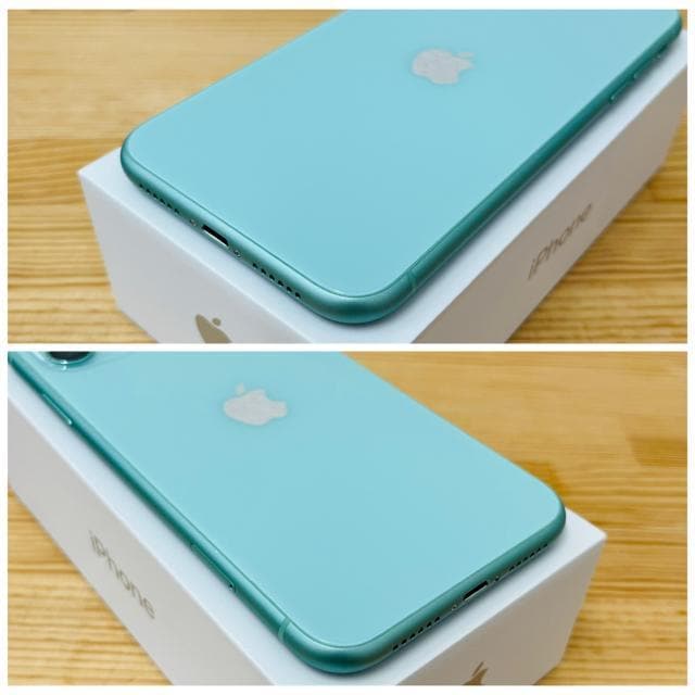 B 100% iPhone 11 128 GB SIMt[ O[ {  Ɠd/AV 