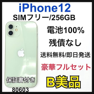 B 100% iPhone 12 256 GB SIMt[ O[@{