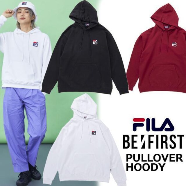Vi FILA x BE:FIRST vI[o[ XEFbg p[J[ M EMBROIDERY PULLOVER HOODY  uh 