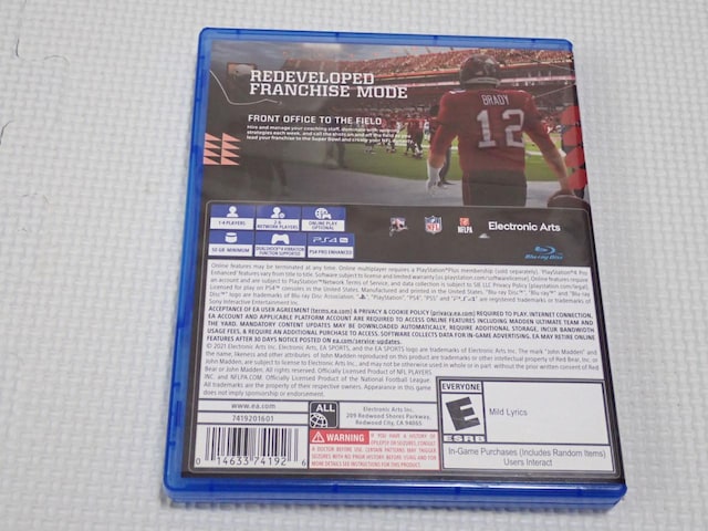 PS4MADDEN NFL 22 CO kĔŁtE\tgtmF  Q[{/\tg 