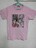 Fー142★メンズ半袖プリントロゴTシャツ ピンク M