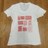 エマ・マフィーユ白VネックTシャツ フランス アートTシャツ ボディコンシャス