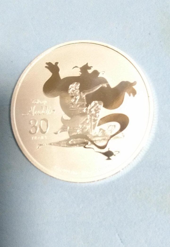 純銀　メダル　ディズニー　アラジン　1オンス 2022年 (新品) ニウエ「ディズニー・アラジン 30周年」純銀 1