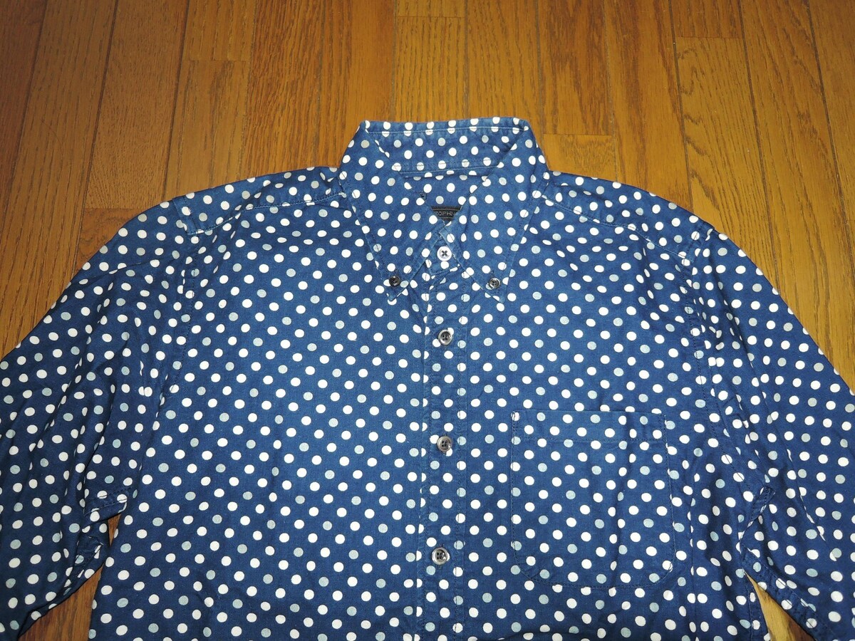 【美品/XL】SOPHNET.　ソフネット　デニムシャツ　ドット　インディゴ 美品/XL】SOPHNET. ソフネット デニムシャツ ドット インディゴ
