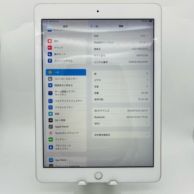A 100% iPad 6 6 32 GB Wi-Fi Vo[ {  PC{/Ӌ@ 