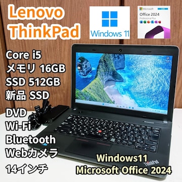 Lenovo ThinkPad Corei5 16GB SSD512GB Windows11 DVD Office2024