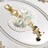 ハンドメイド☆キーホルダー☆モチーフレース☆猫チャーム☆ミントリボン