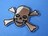 ● SKULL ドクロ ガイコツ 骨骨 海賊章 十紋字!クロームメッキ&BLACK仕様 軽量ABS製 エンブレム新品未開封限定品●