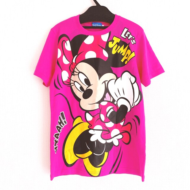☆Disneyland限定☆男女兼用 ミニーちゃんリボン Tシャツ DISNEYディズニーランドシーピンクミニーちゃんビッグTシャツ半