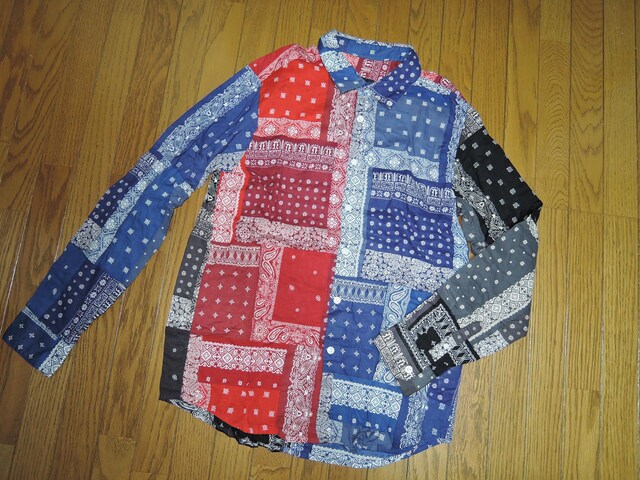 SOPHNET. \tlbg o_iVc M ԐD pb`[N yCY[ BANDANA REGULAR SHIRT  uh 