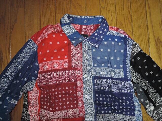 SOPHNET. \tlbg o_iVc M ԐD pb`[N yCY[ BANDANA REGULAR SHIRT  uh 