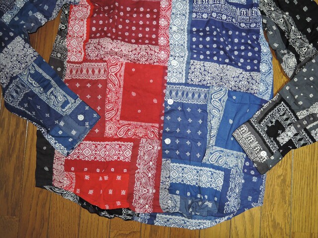 SOPHNET. \tlbg o_iVc M ԐD pb`[N yCY[ BANDANA REGULAR SHIRT  uh 