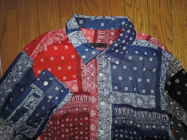 SOPHNET. \tlbg o_iVc M ԐD pb`[N yCY[ BANDANA REGULAR SHIRT  uh 