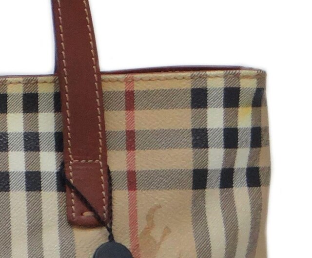 BURBERRY LONDON o[o[h `FbN PVCg[gobO nhobO x[WnUSED  uh 