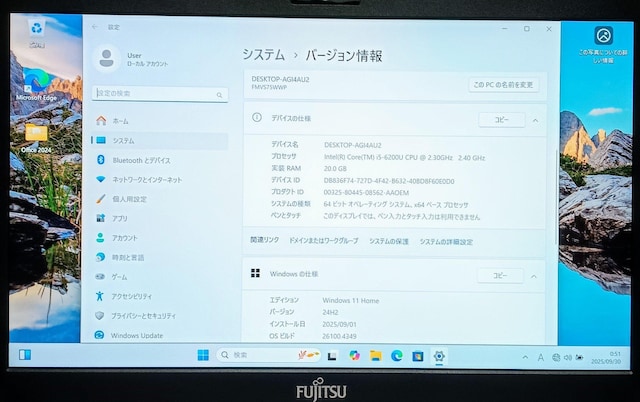 FUJITSU LIFEBOOK Corei5 20GB SSD512GB DVD WebJ Windows11  PC{/Ӌ@ 