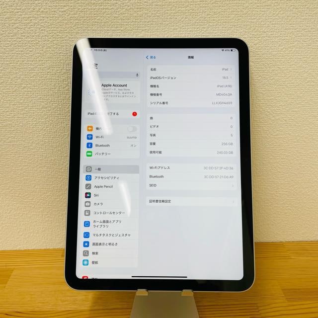 S 100% iPad11 11 A16 256 GB Wi-Fi {  PC{/Ӌ@ 