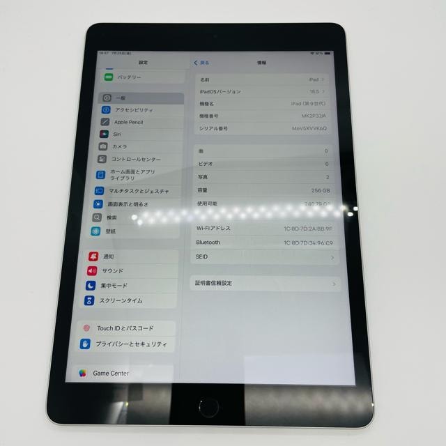 A dr89% iPad 9 9@256 GB Vo[@Wi-Fi {  PC{/Ӌ@ 