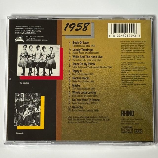 Billboard Top R&B Hits: 1958 / Various Artists  CD/DVD/rfI 