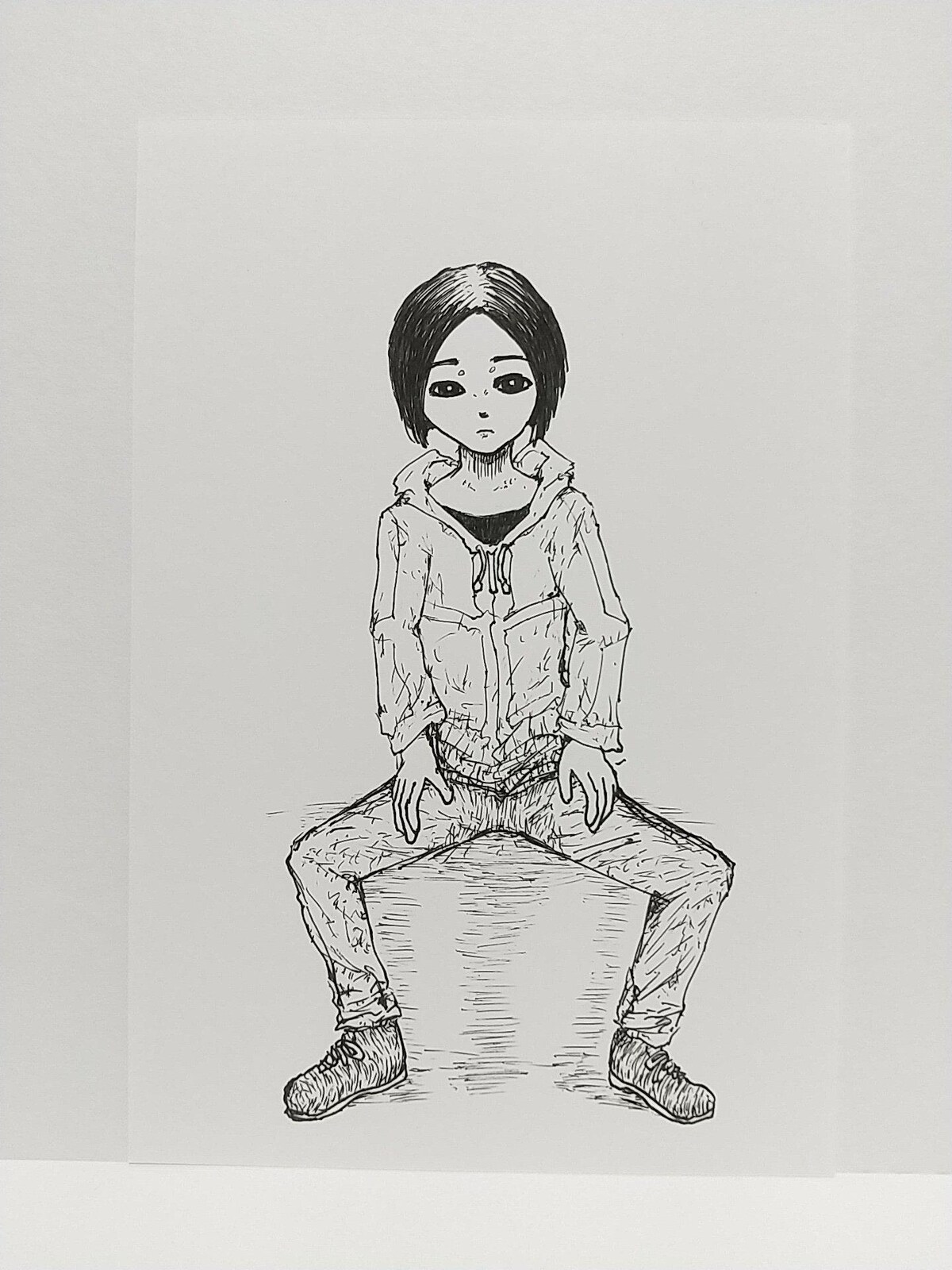 イラスト　オリジナルイラスト　手描き　インテリアの絵 オリジナルイラスト 手描きイラスト 男性 ハンドメイド 絵 原画