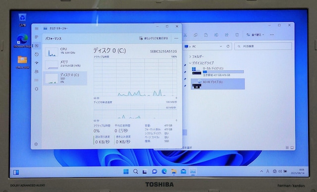 TOSHIBAdynabook Corei7 16GB SSD512GB Office2024 u[C WebJ  PC{/Ӌ@ 