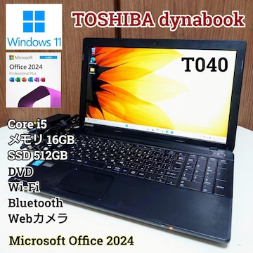 TOSHIBA dynabook Corei5 16GB SSD512GB Excel Word WebJ DVD