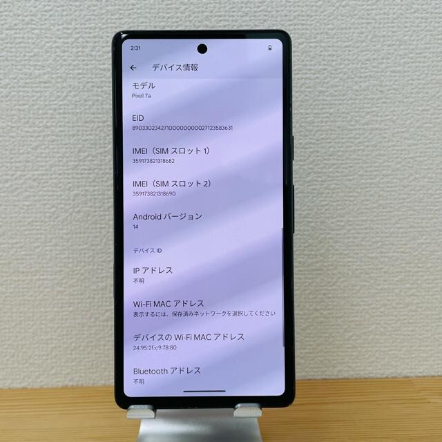 A drǍD@Pixel 7a 128 GB SIMt[@`R[@{  Ɠd/AV 